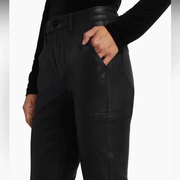 Paige Jolie Coated Straight-Leg Crop Pants size 30 - Picture 6 of 16